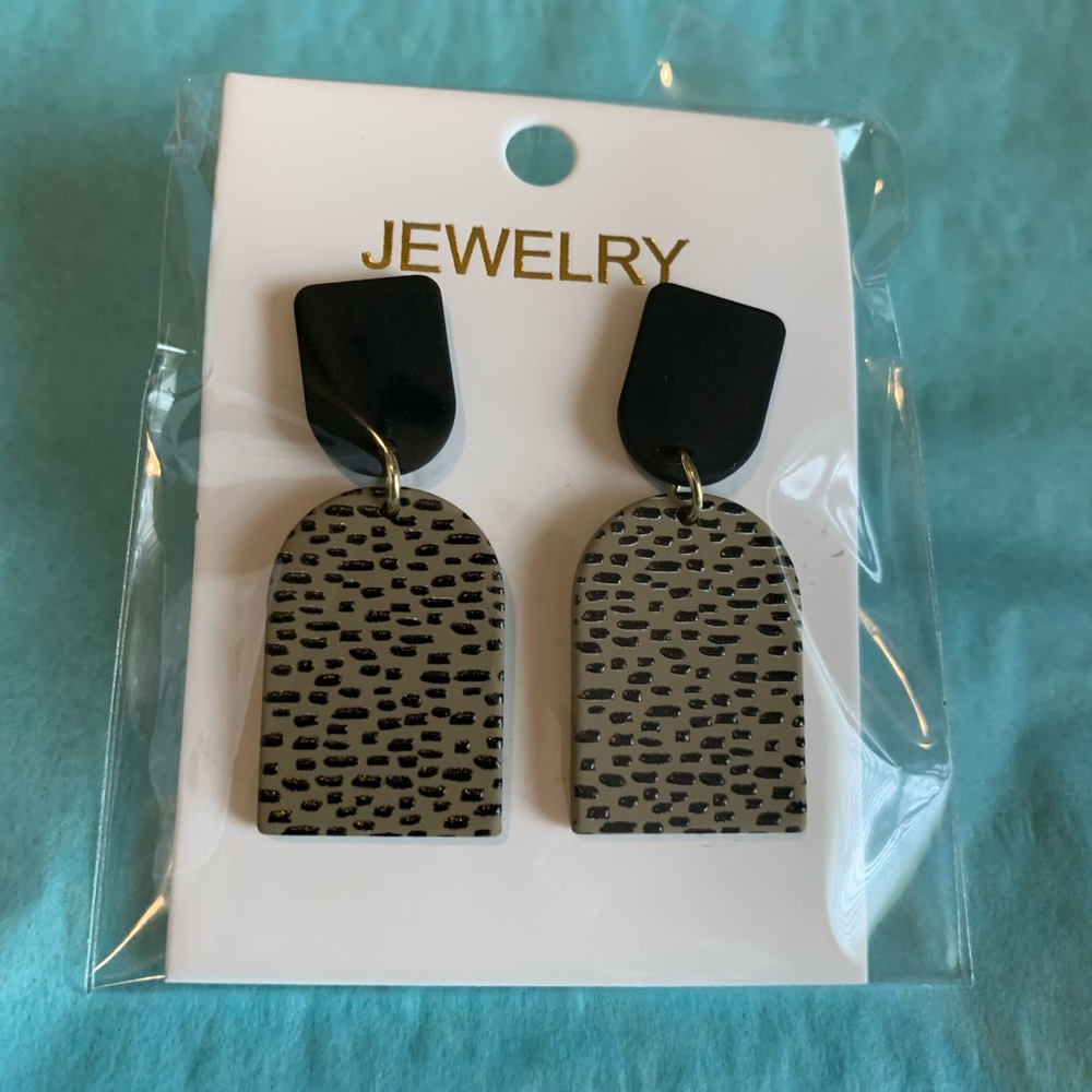 Dalmatian Print Drop Earrings
